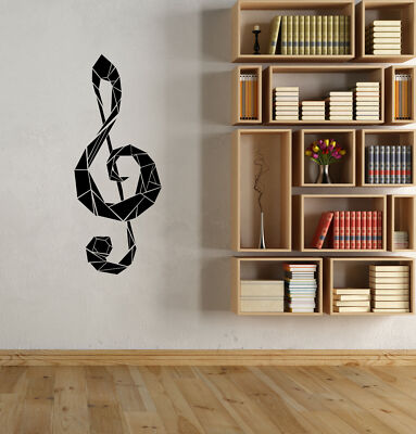 Vinyl Wall Decal Geometric Musical Note Clef Music Store Stickers ...