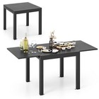 COSTWAY Patio Expandable Dining Table 80-160CM Adjustable Dining Table 4-6Person