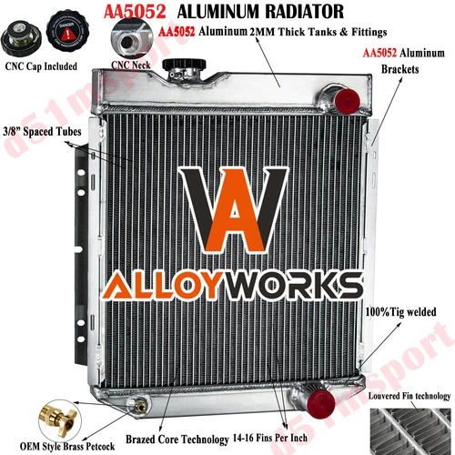3 Row Radiator for Ford 1965-1966 Mustang 1960-1965 61 Falcon Mercury Comet V8
