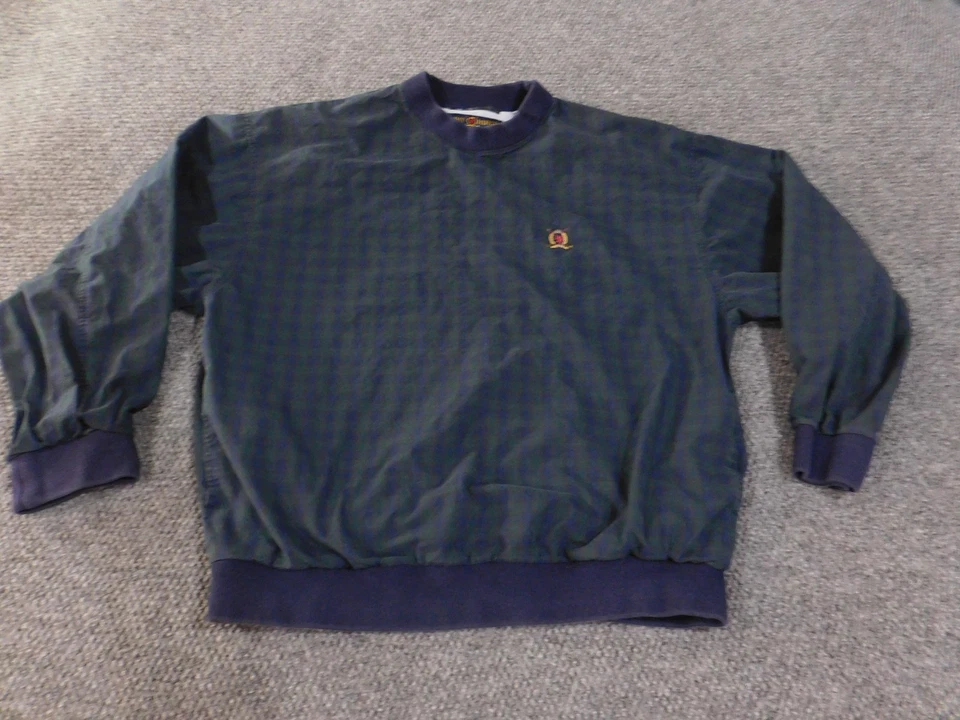Pullover vintage Tommy Hilfiger para hombre XL escudo de golf a cuadros años 90 Foto 2 de 4