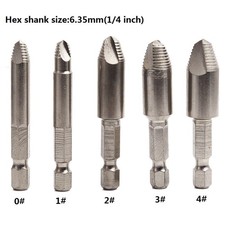 Damaged Screw Remover Extractor Drill tool set with 1/4inch  Hex shank case, 5 