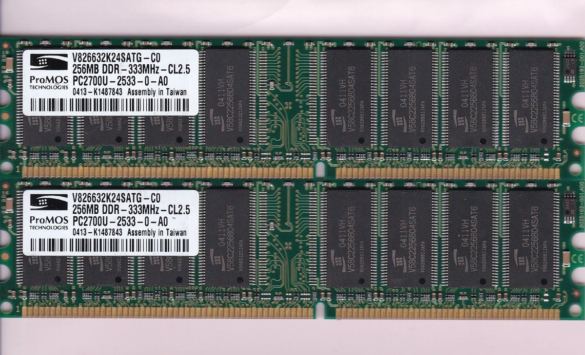25+ PC-2700 (DDR-333) Bus Speed DDR1 SDRAM Computer 256 MB