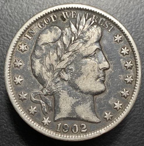 1902 P Barber Silver Half Dollar 50c Original XF FULL LIBERTY Rare US Type Coin