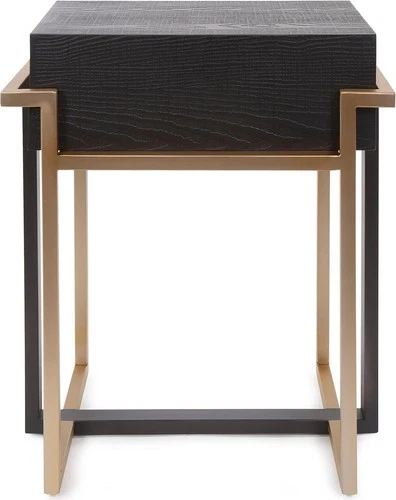 Evora Side Table in Matte Black and Gold – Modern Elegance - Picture 4 of 7