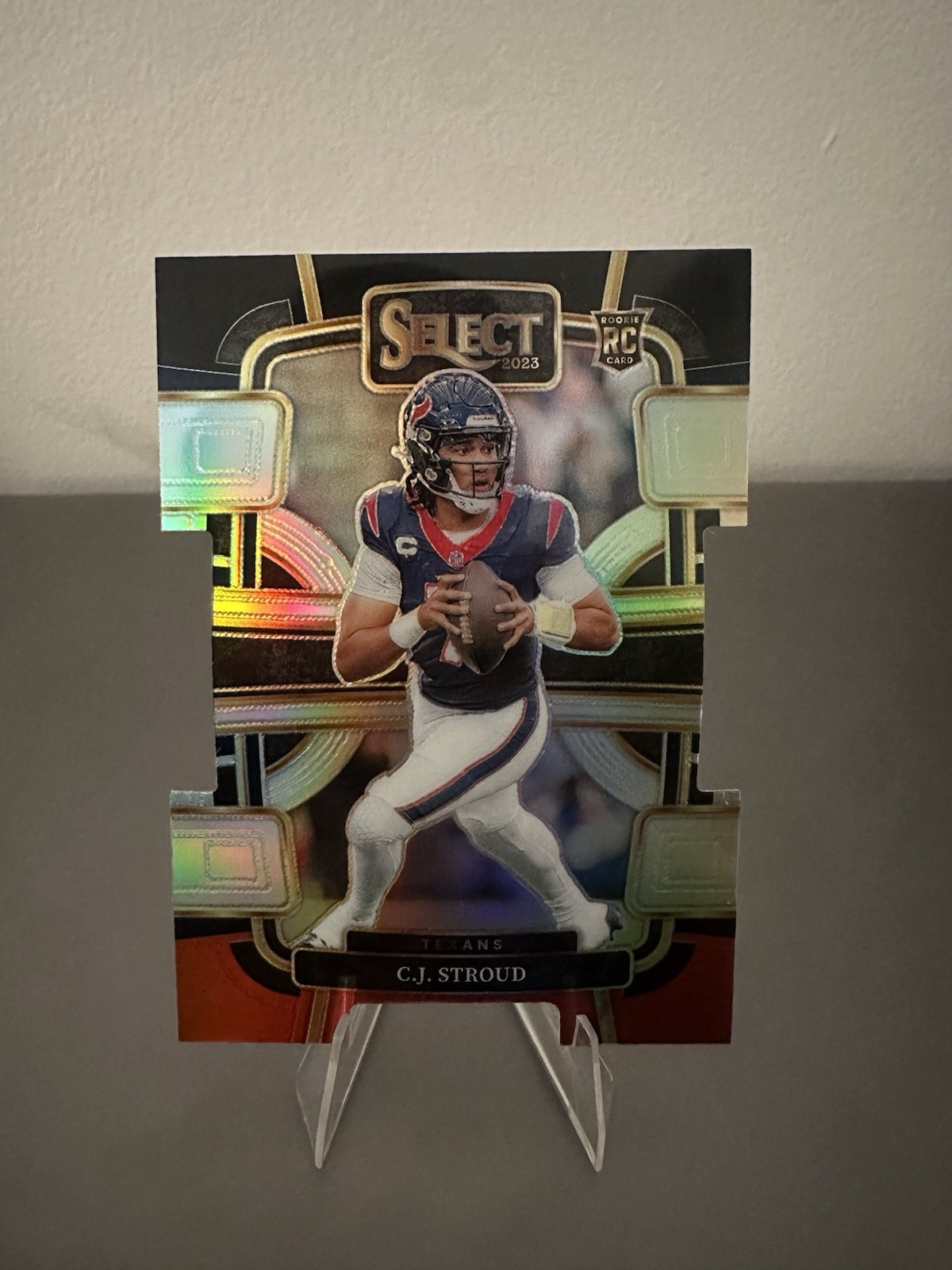 2023 Panini Select - Concourse C.J. Stroud #41 Black & Red Prizm Die-Cut (RC)