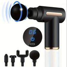 Massage Gun Percussion Massager Deep Tissue Muscle Vibrating Relaxing + 4 Heads