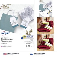 Avery Blank Printable Tags, Sure Feed Technology, 2" x 3.5", White, 96 Custom...