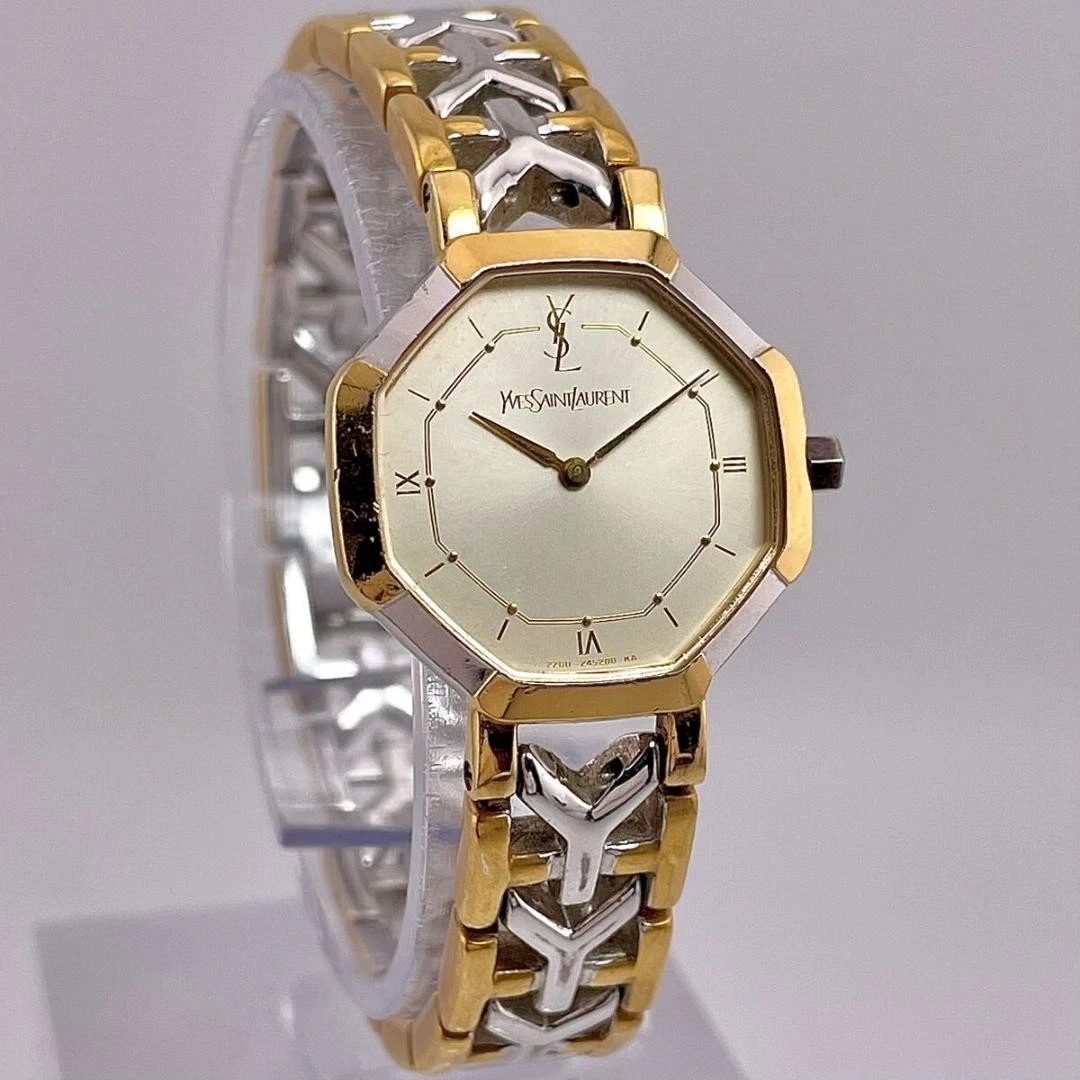 SAINT LAURENT (YSL) Orologio Yves Saint Laurent Ottagono Oro Romano YSL Donna Quarzo AB Condizione