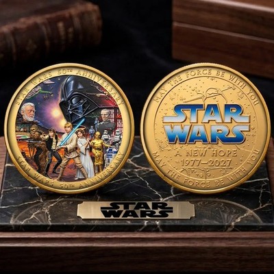 Star Wars 50th Anniversary Coin A New Hope 1977-2027 Gold