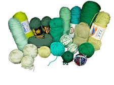 Hugh Yarn Lot 4 ply knitting worsted in various shades of green