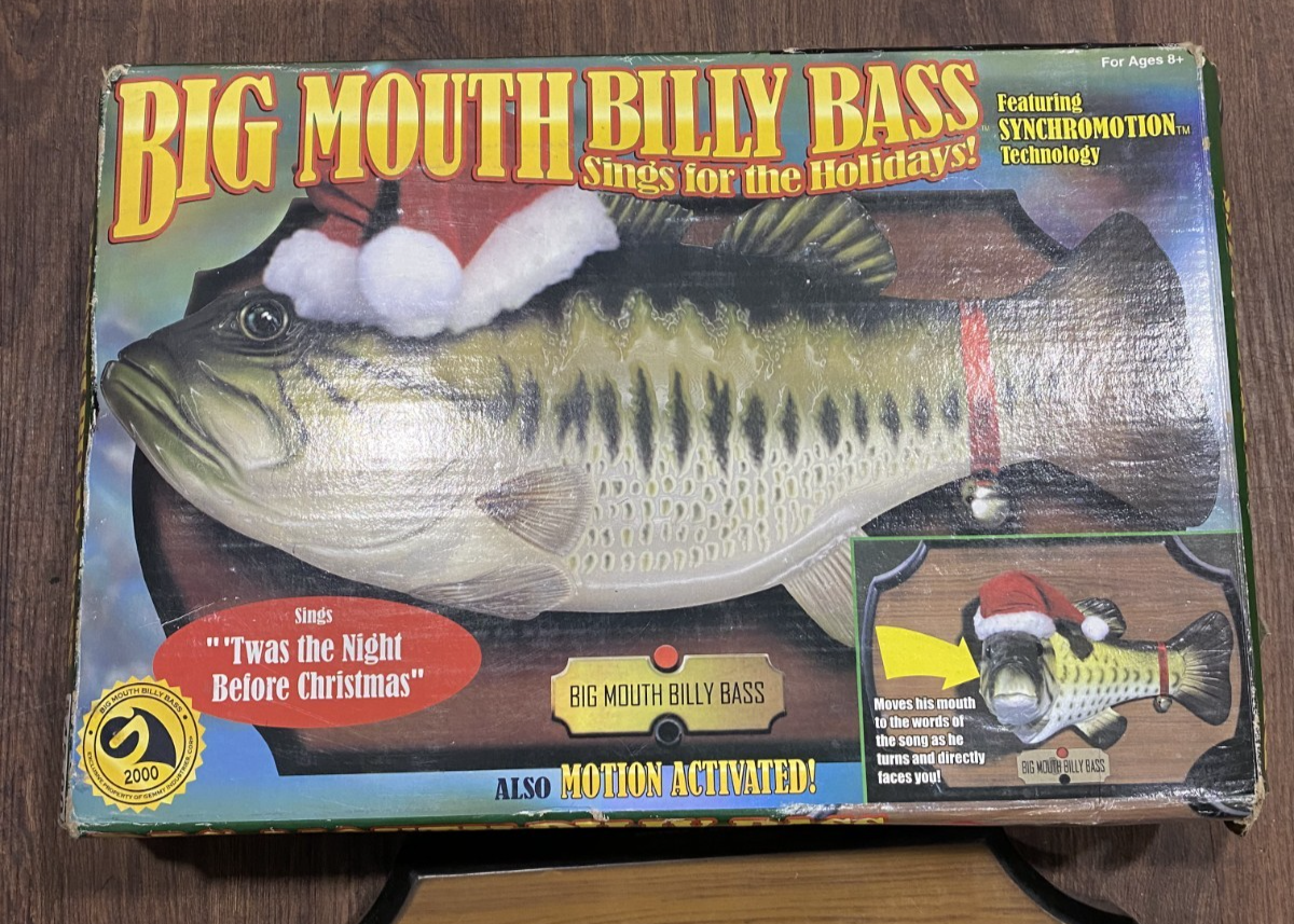 Big Mouth Billy Bass – Édition Spéciale Noël 1999 Y2K – Poisson Chantant Neuf