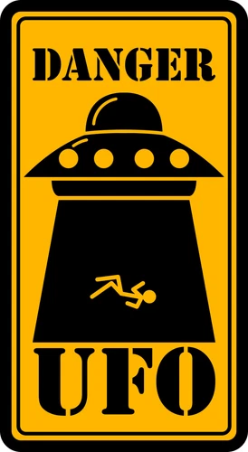 Area 51 Alien Abduction UFO Sign Self Adhesive Vinyl Sticker