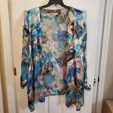 Ulla Popken sz 32/34 silk blnd open kimono to...