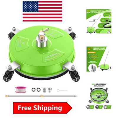 #ad Green 14 Inch Pressure Washer Surface Cleaner Perfect for Driveways and More $95.19