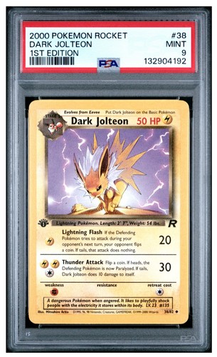 Dark Jolteon (1st Edition) graded PSA 9 for sale on eBay