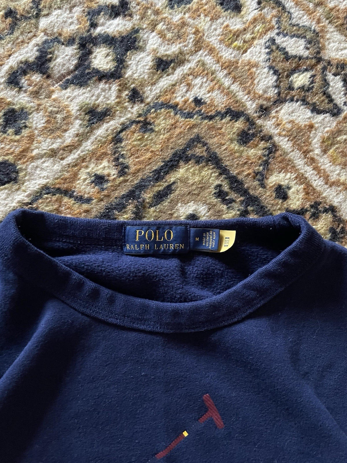 Polo Ralph Lauren Felpa М Uomo Big Pony Pullover Crew Fleece Maglione Navy