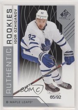 2018-19 Upper Deck SP Game Used Authentic Rookies 65/92 Igor Ozhiganov #166 c5r