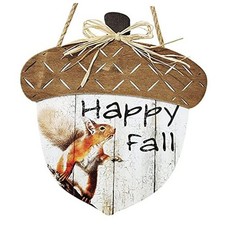 Happy Fall Sign Wooden Autumn Harvest Hanging Decor for Porch Front Door