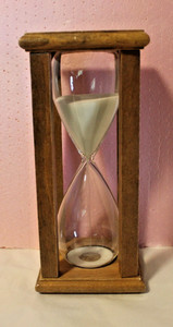 Glass and Wooden Desktop Hourglass Timer/ 6 Minutes