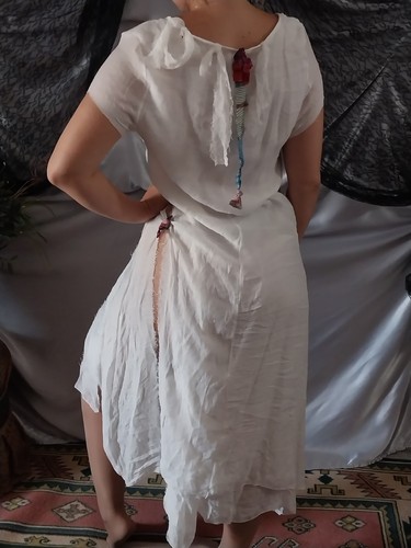 VESTIDO DE COLECCIÓN GASA 2 CAPAS LAGENLOOK WHISIGOTH DESHILACHADO ANDRAJOSO DESGASTADO NUEVO CON ETIQUETAS S/M - Imagen 5 de 12