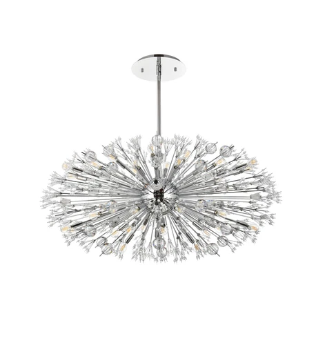 Elegant Lighting Vera 48" Crystal Starburst Oval Pendant In Chrome - Picture 7 of 9