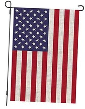 American Garden Flag USA Independent Day 4th of July Celebrate Burlap Double