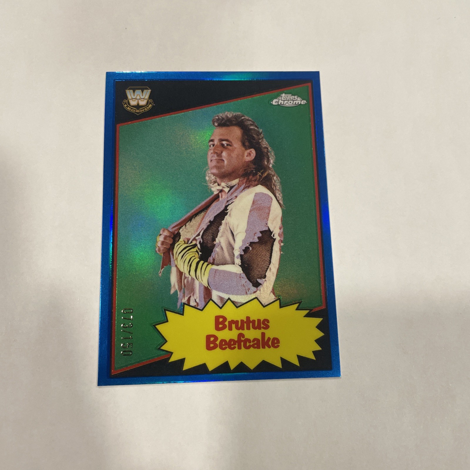 2025 Topps Chrome WWE #85TL-BF Brutus Beefcake 85 Legends Blue Refractor /150