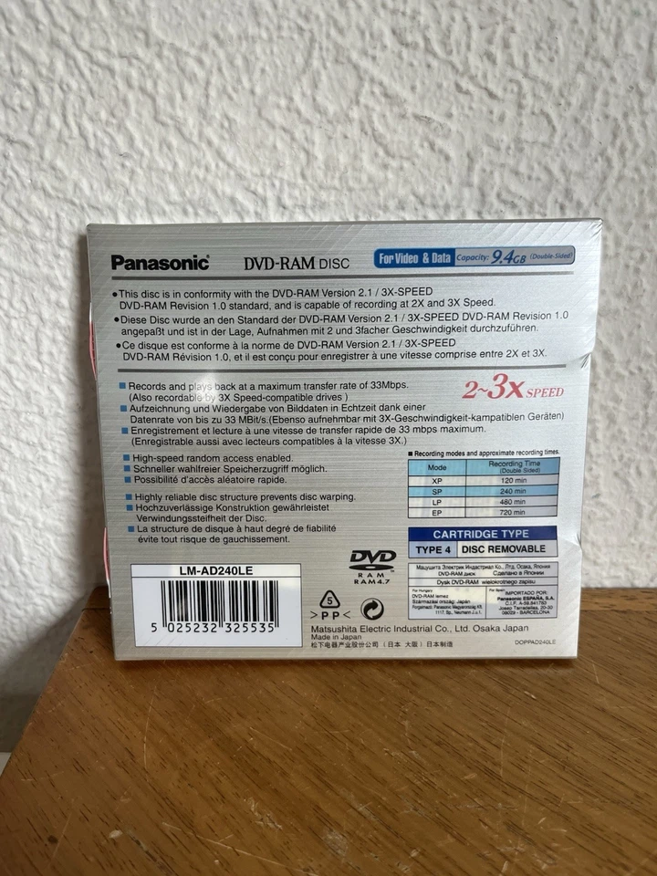 Panasonic DVD Ram 240 min LM-AD240LE Disc 9,4 GB 2-3 x Speed - Bild 2 von 2
