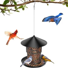 Wild Bird Feeder Hanging for Garden Yard Metal Bird Feeder for Outside