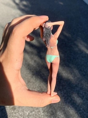 Figura in miniatura scena oggetti di scena 1/18 verde bikini bellezza ragazza diorama scultura resina - Foto 17 di 20