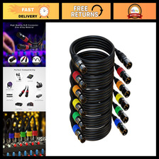 25ft XLR Microphone Cables 6 Pack, Gold-Plated 3-Pin Balanced Audio Cables