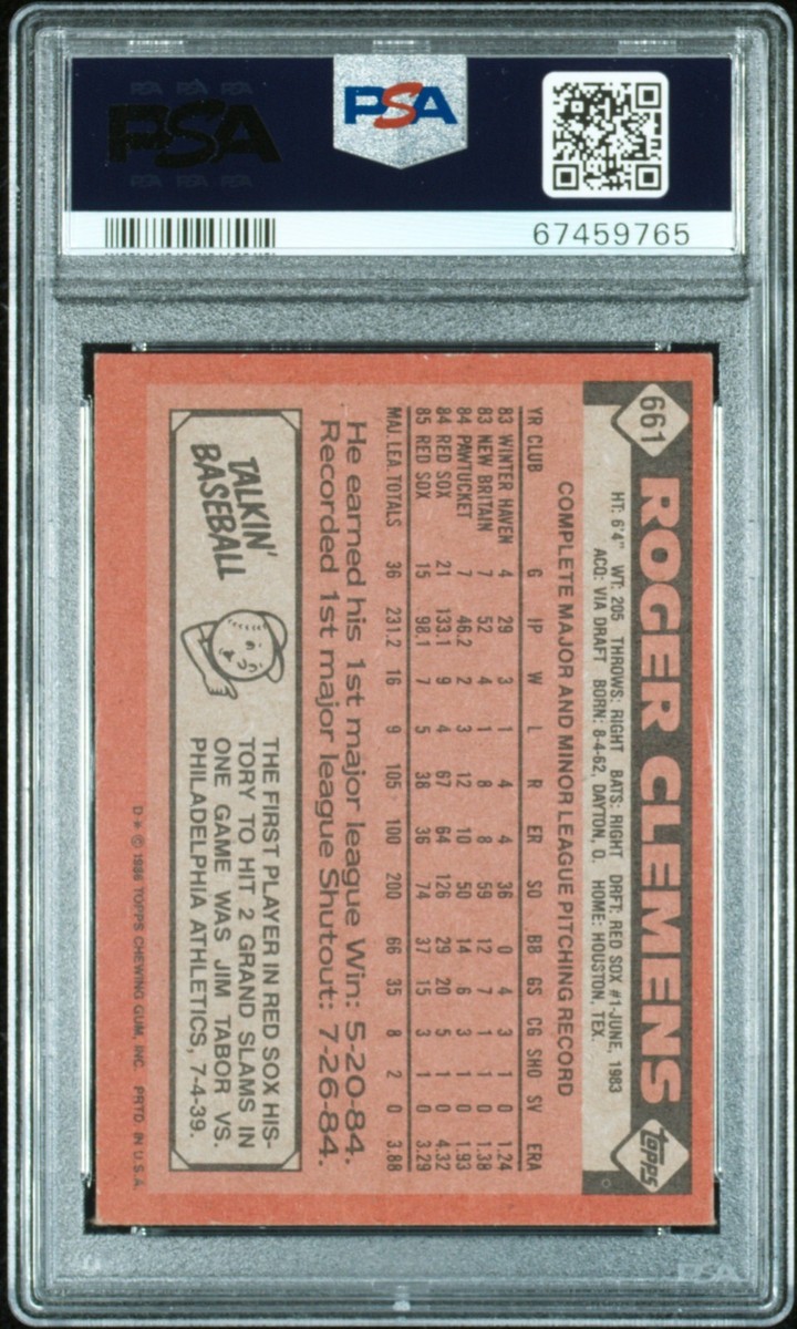 1986 Topps ROGER CLEMENS 