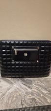 Knomo navy quilted laptop bag