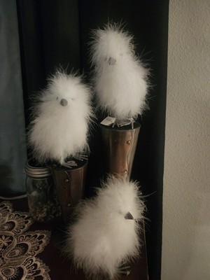 White Fluffy Silkie  Set of 3