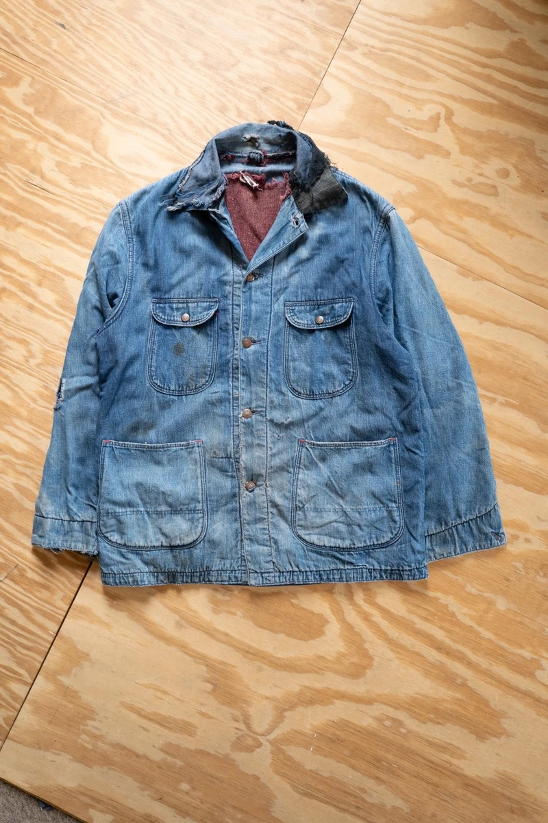 Chore Jacket Denim 1960s Vintage Outerwear Coats & Jackets for Men