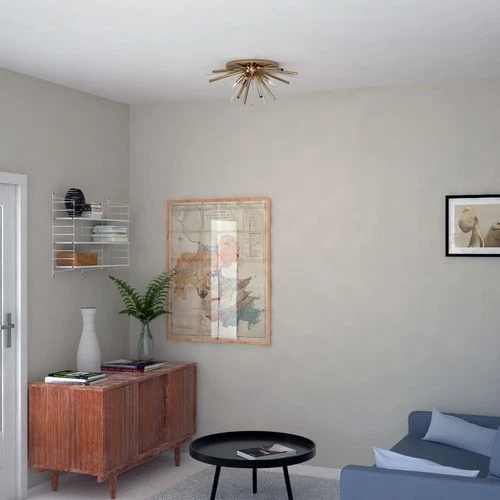 Aria 4-Light Flush Mount in Mid-Century Modern and Sputnik Style 10 Inches Tall - Picture 2 of 12