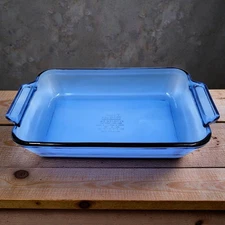 Anchor Hocking Cobalt Blue Glass Baking Dish 2 Qt Rectangular Oven Pan USA