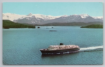 Postkarte Alaska mit der Fähre, Innenpassage, Prince Rupert nach Skagway um 1965