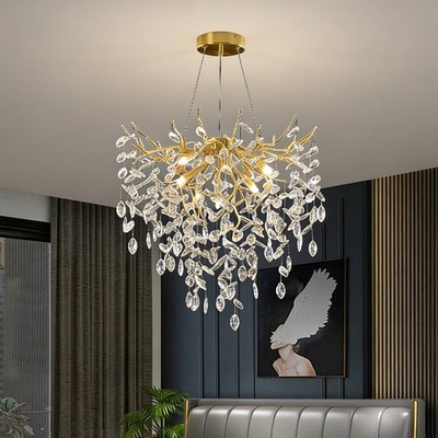 Creative Design Crystal Chandeliers Branch Pendant Lamp Zimmer Licht Dimmable