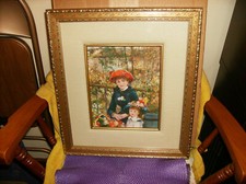 8904 ON THE TERRACE PICTURE GOLD & FLORAL DESIGN FRAME
