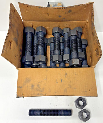 HIGHLAND THREADS STUDS AND HEX HEAD NUTS GRADE B7 2H LOT OF 42 1''X8X7''