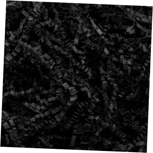 Black Crinkle Cut Shredded Paper 2 LB Pack Filler for Gift Packaging-image