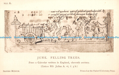 R346030 British Museum Juni Fällung Bäume aus einem Kalender geschrieben in England ele