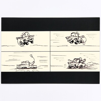 Cars Postcard Tow Mater Disney Pixar Animation Studios Joe Ranft Concept Art 4x6