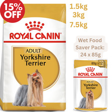 Image of Royal Canin Yorkshire Terrier Dry Adult Dog Food 1.5Kg, 3kg, 7.5Kg And 24 x 85g