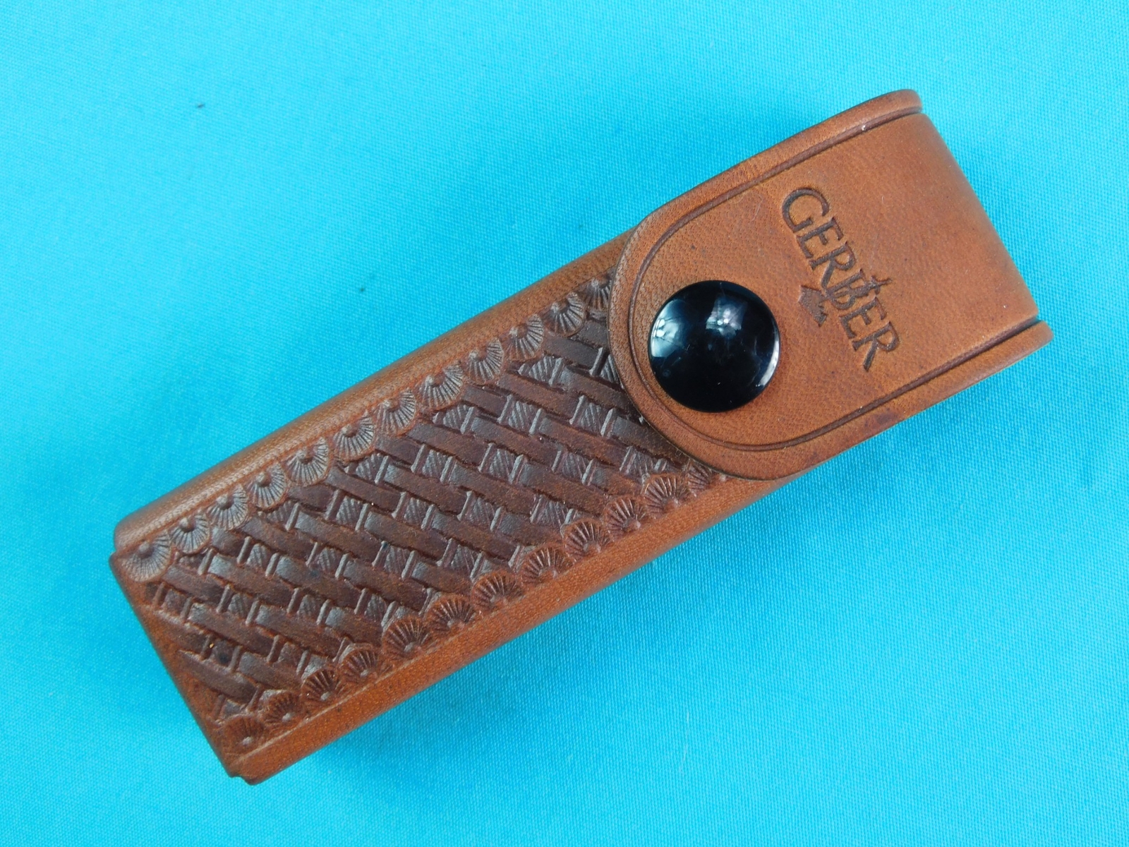 Brown Carved Leather Sheath Scabbard Case for Gerber Folding Knife eBay