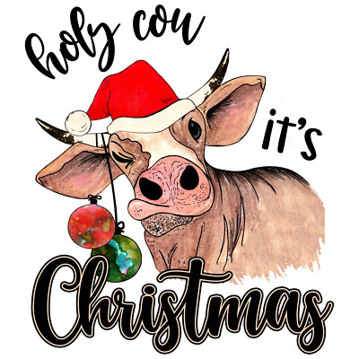 Holy Cow Its Christmas Sticker Decal