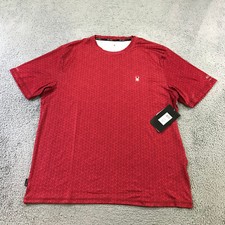 Spyder Shirt Mens Large L Swim Rash Guard Shirt Red UPF 30 Surf Hiking S627A30