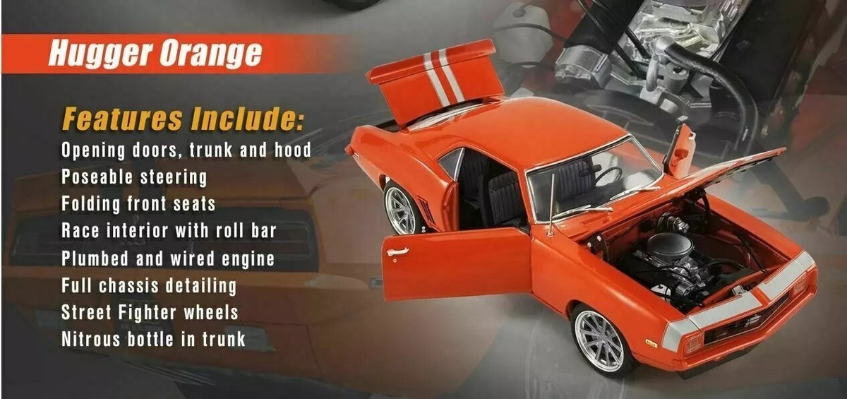 1/18 ACME 1969 Chevrolet Restomod Camaro Hugger Orange / Silver