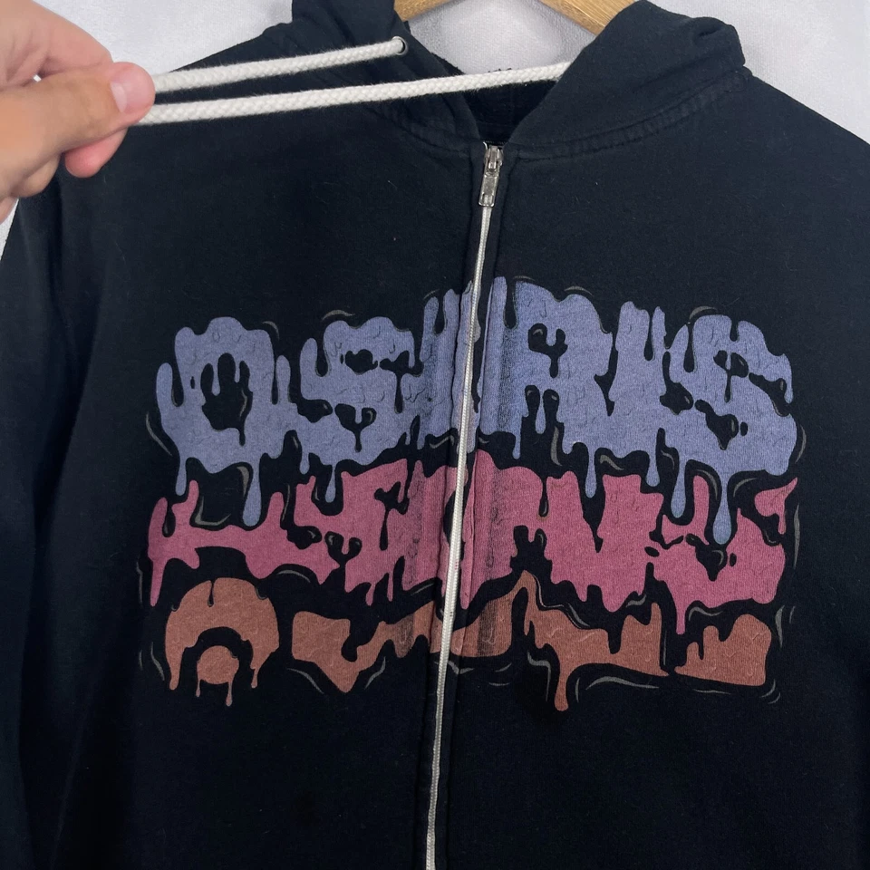 Sudadera con Capucha Osiris De Colección Para Hombre Grande L Negra Logo Sudadera Skateboarding Cremallera Completa Foto 2 de 4